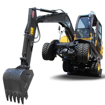 China Working Weight 8000KG Wheel Excavator Pavement Works Crushing 0.3m³ Capacity for sale