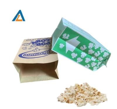 China Recycled Materials Microwave Packaging Clear Printing Custom Paper Popcorn Snack Bags for sale