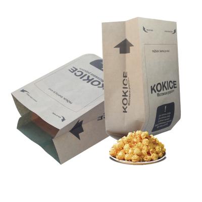 China High Quality Disposable Microwave Popcorn Greaseproof Custom Logo Printed Paper Package Bag With Film for sale