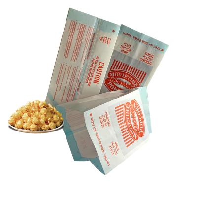 China Custom Waterproof Food Grade Oil Proof Microwave Popcorn Paper Disposable Packaging Logo Design Paper Heat Seal Bag For Home Party for sale