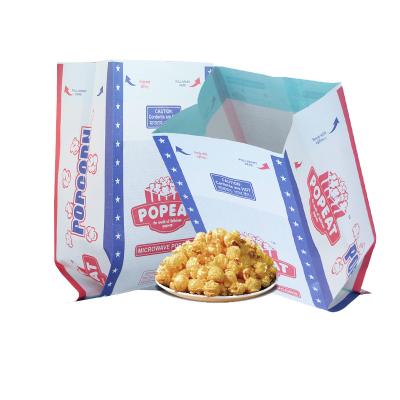 China Disposable Kraft Paper Food Grade Snack Packaging Bags Heat Seal Oil Proof Microwave Popcorn Paper Bag for sale