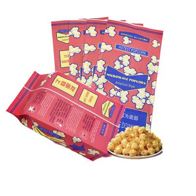 China Factory Wholesale High Temperature Disposable Size Custom Design Microwave Popcorn Pack Greaseproof Bag For Movie Nights for sale