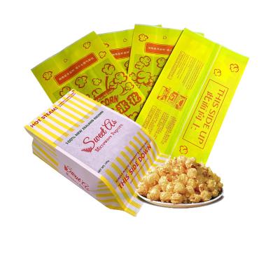 China Factory Direct Durable High Temperature Disposable Oil Proof Microwave Popcorn Custom Logo Printed Paper Bag With Film for sale