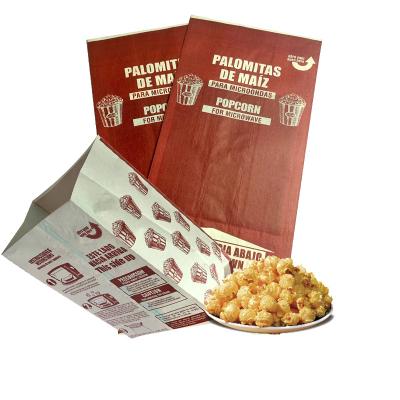 China Wholesale Custom High Temperature Durable Factory Size Design Food Grade Microwave Popcorn Paper Bag Disposable For Home Party for sale