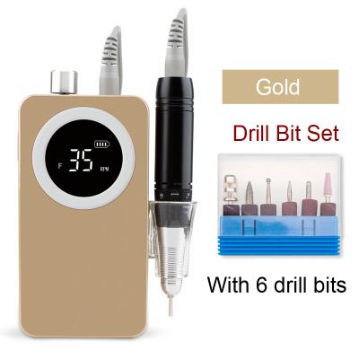 China Nail Art Beauty Newest Rechargeable Cordless Electric Motor E File Manicure Pedicure 35,000 RPM Portable Electric Nail Drill Machine For Natural Nails for sale