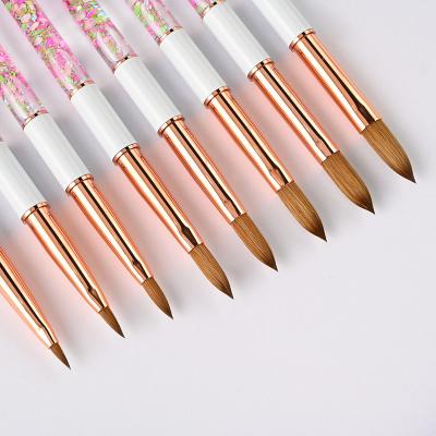 China Wholesale Custom Logo 100% Kolinsky Oval Acrylic Pure Sand Maker Kolinsky Nail Art Brush Acrylic Nails Brush Szie for sale