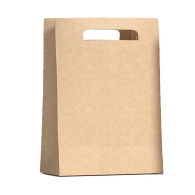 China Recycled Materials White And Brown Kraft Paper Mylar Bag Handle Shopping Carrier Bag With Logo Printed for sale