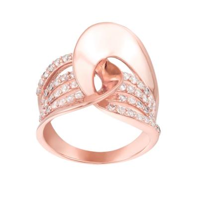 China Beauitful Irregular Three Color Women Rings Jewelry 925 Silver Brass Material CLASSIC for sale