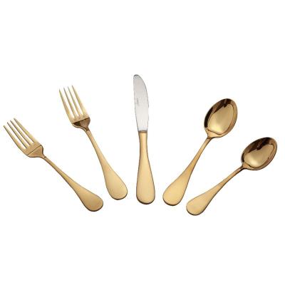 China Sustainable 18/10 18/0 Stainless Steel Flatware Sets Cutlery Set Gold Plated Flatware Set for sale