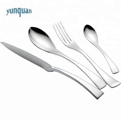 China Durable Matte Silver Luxury And Modern Design Stainless Steel Flatware Set Spoon Fork Knife for sale