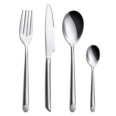 China Design 18/10 Disposable Forged Metal Stainless Steel Hotel Cutlery Set Spoon Fork Knife Set Flatwre Set for sale