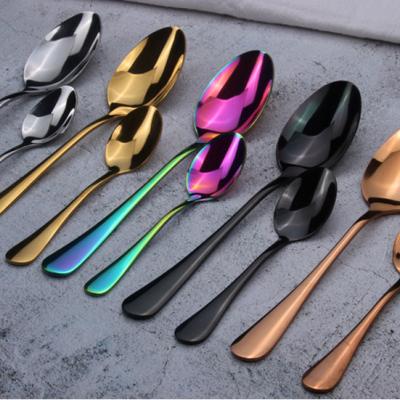 China Viable Hot Selling Stainless Steel Cutlery Set with PVD Coated Rainbow Cutlery Gold Cutlery Set for sale