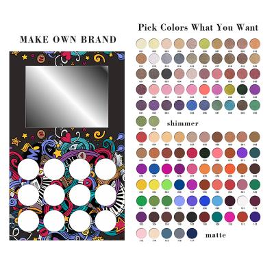 China Beauty Tools Hot Sale 12 Colors DIY Makeup Eyeshadow Disc Beaded Matte Eyeshadow Free Assembling for sale