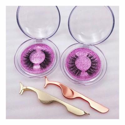 China Natural looking mink eyelashes.25mm 3d mink eyelashes colorful soft lashes seller with customize box for sale