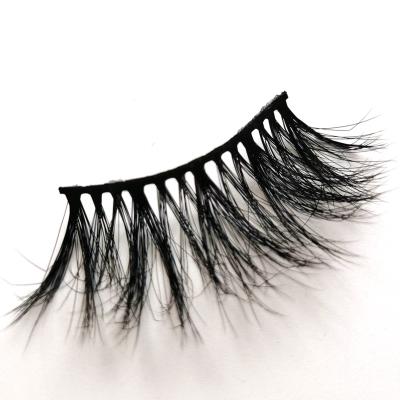 China Dramatic Hot Selling 25 Mm 5d Long Natural Luxurious Siberian Mink Strip Lashes for sale