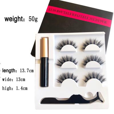 China 3 Pairs Reusable Magnetic Eyelashes Eyeliner With Private Label Eyeliner Box for sale