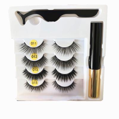 China Clean Reusable Premium Synthetic Pair 4 Brand Eyeliner And Magnetic Eyelash Kit for sale