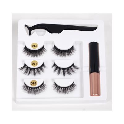 China 25-30 Times 5 Pairs 3D Magnets Extension Natural Reusable Waterproof False Eye Lash Magnetic Eyelashes With Eyeliner for sale