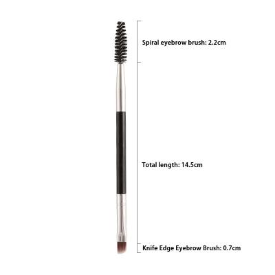 China Unablebreak Factory Wholesale Price 2 in 1 Double Sided Mini Makeup Brush Eyelash Master Eyebrow Sweep Eyeliner Brush Makeup Tools for sale