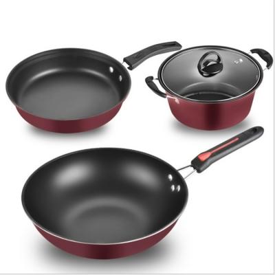 China Sustainable 3 Piece Stainless Steel Cookware Kitchen Sets Nonstick Cooking Pot Set for sale