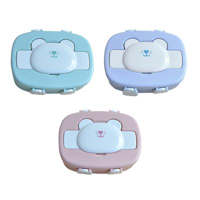 China Portable Viable Container Silicone Food Lunch Box Cute Cartoon Kids Bento Lunch Box for sale