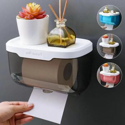 China Modern Waterproof Wall Mount Bathroom Tissue Storage Box Toilet Paper Holder Tissue Box for sale