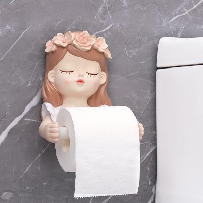 China Creative Modern Punch Free Toilet Paper Holder Wall Mount Toilet Paper Roll Holder for sale