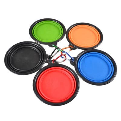 China Sustainable Portable Collapsible Water Food Container Silicone Dog Drinking Feeding Bowl for sale