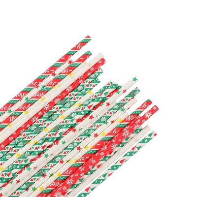 China Durable High Quality Reusable Christmas Customized Paper Drinking Straws Eco Friendly for sale