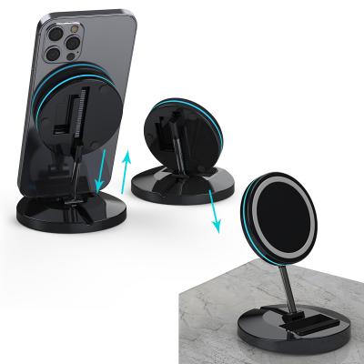 China Indicator Led Foldable And Detachable Magnetic Suction Radio Light Charging Stand For iPhone Samsung for sale