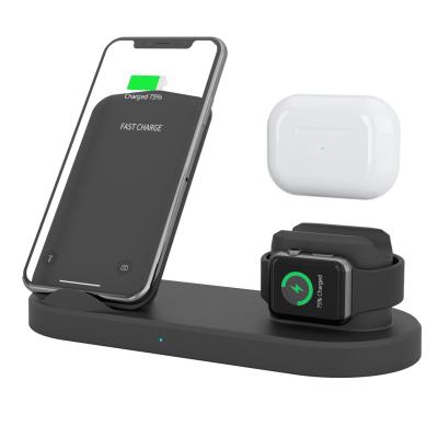 China 4 in 1 new patent 4 in 1 multi-functional fast charging Qi dock stand palladium fast wireless charger 15W for sale