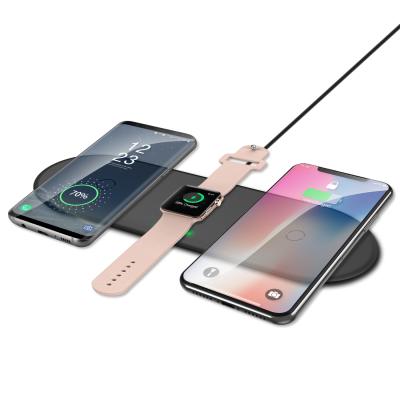 China Ultra-Thin Ultra-thin 3 in 1 Multi-function Mobile Phone 15W Fast Charger and Smart Watch Wireless Charger for sale