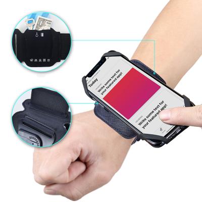 China Outdoor Anti-fall Gym Sports Running Wrist Armband Mobile Phone Holder 360 Degree Rotating Phone Holder for sale