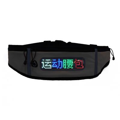 China New Fashion Waterproof LED Screen Advertising Sports Belt Fanny Pack Led Waist Bag For Hiking Jogging Working for sale