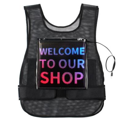 China Full color screen vest remote control walking advertising mobile advertising led vest screen display vest LED vest for sale