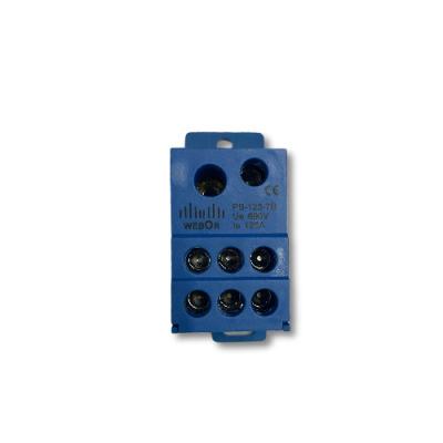 China WEBOR PB-125-7B Brass Conductor Power Distribution Block Copper Terminal Block Connector 250A PB-125-7B for sale