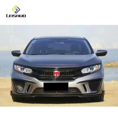 China Plastic Applicable to 16-20 tenth generation Civic modified MS front and rear bars, net front shovel modified and surrounded for sale