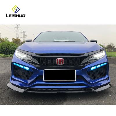 China Plastic Suitable for 16-19 hatchback/sedan civic 10th generation Civic modified RS robot Front Bumper assembly for sale