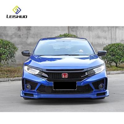 China Plastic Applicable to 16-19 hatchback/sedan civic 10th generation modified track version modified front bumper assembly for sale