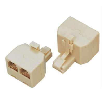 China Duplex Wall Jack Plug 1 to Wall Telephone RJ11 Splitter Jack Adapter Dual Phone Line Telecommunication Modular Converter 2 Adapter for sale