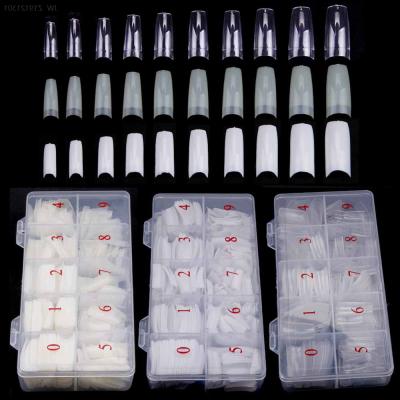 China Madame French Style Artificial French Fake Nails OEM 500pcs Half Tips and Full Cover Fake Nail, Box for sale