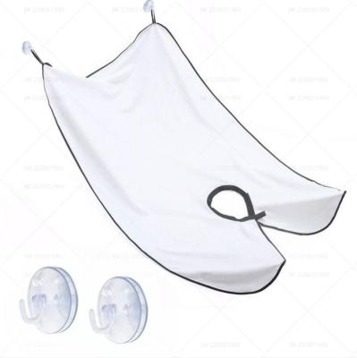 China Wholesale Home Men's Beard Catcher Beard Care Gathering Facial Shaving Apron Clean Cloth Bib With Two Suction Cups for sale