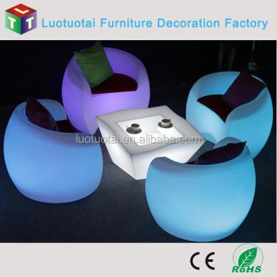 China Modern Outdoor Bar Chair Furniture Illuminated Led Bar Table And Chairs for sale