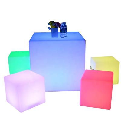 China High Quality Modern Design Simplicity LED Bar Stool Chair Cube Stool For Night Light Style Living for sale