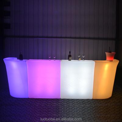 China Bar Table Professional Portable Plastic Glow Led Bar Counter Part Bar Counters Small Bar Counter Designs LTT-BC07A for sale