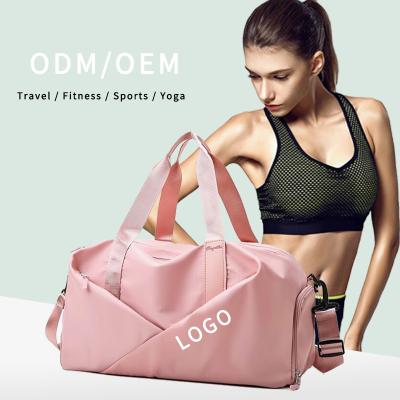 China Fashion Sports Gym Nylon Waterproof Fitness Bag With Shoe Box Custom Logo Duffel Bag Women Travel Bag for sale