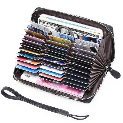 China 2022 Waterproof Leather Credit Card Wallet With Rfid Blocking For Lady Huge Storage Capacity 36 Cards Pinch for sale