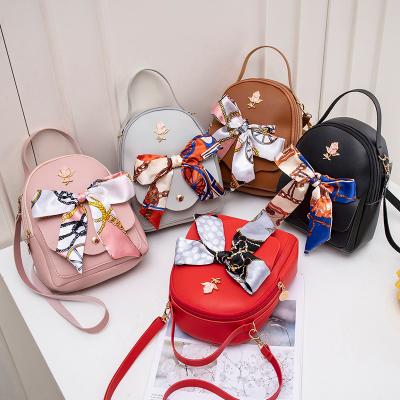 China Other 2022 Fashion Trend Small Fresh Bow Shoulder Backpack Shoulder Messenger Female Backpack Small for sale