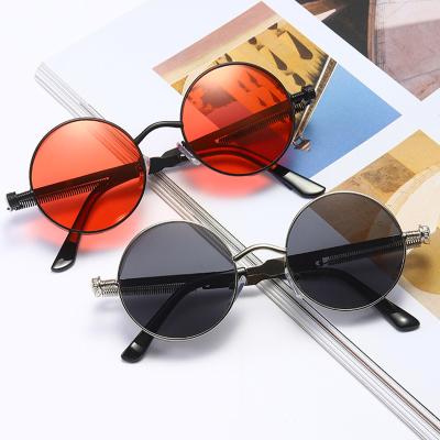 China Fashion Sunglasses JSJM Metal Round Steampunk Sunglasses Women Frame Material Sun Glasses Men Steampunk Fashion for sale