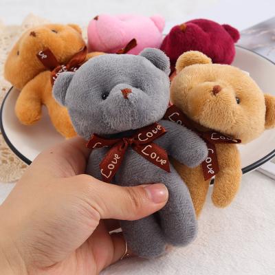 China Women's Bag Pendant Key Chain Bear Mini Plush Teddy Bear Toy Small Bulk 11cm Animal Stuffed For Diy Key Chain Teddy Bear Accessory for sale